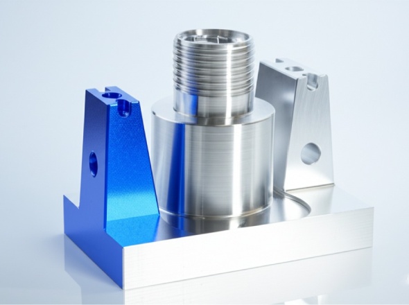 Advanced 5-axis CNC machining of precision aluminum components with various finishing options
