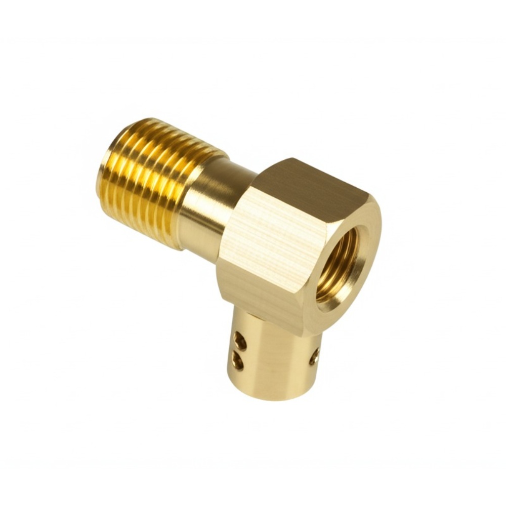 Angled Brass Fluid Connector