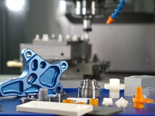 CNC machined parts in titanium, aluminum, stainless steel, and advanced polymers