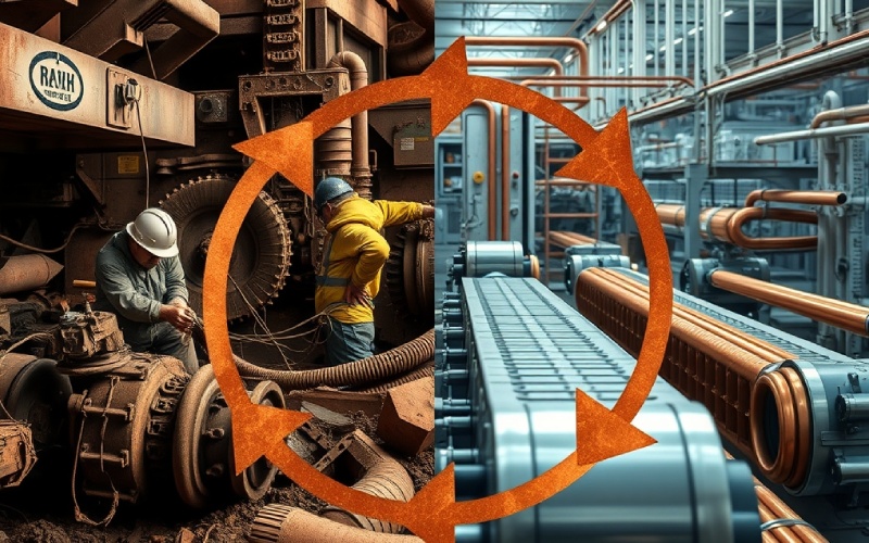 Ecosistema di estrazione e riciclaggio del rame