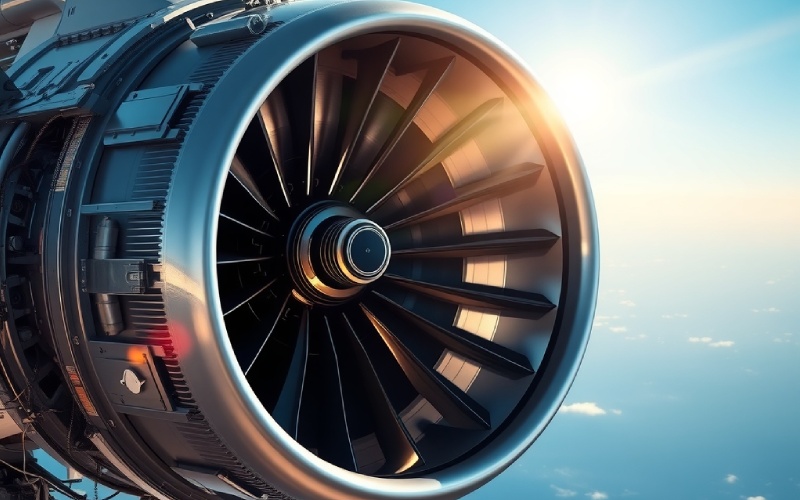 Detailed cutaway view of turbofan jet engine