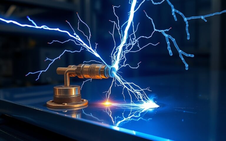 Gnister fra elektrisk udladningsbearbejdning ætser metalemner