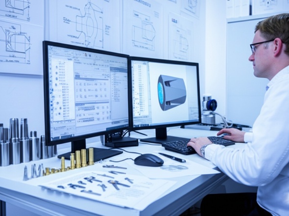 Engineer designing optimized CNC turned parts with machining considerations