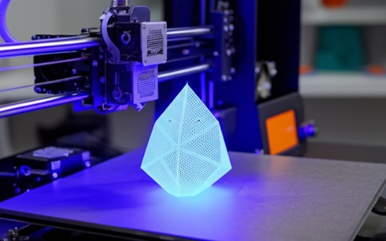 La impresora 3D FDM crea un colorido objeto en capas