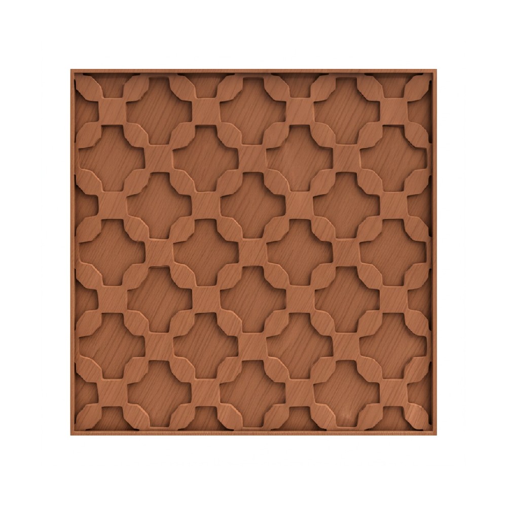 Geometric Walnut Wall Panel