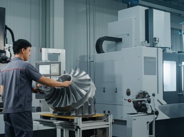 High-precision CNC facility with quality inspection of energy components