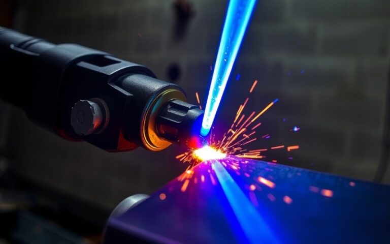 Feixe de soldadura por laser industrial para unir metais com precisão