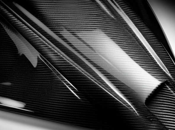 Lightweight carbon fiber automotive part with complex CNC machining