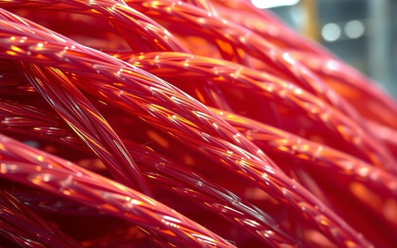 Fibre di nylon lucide che dimostrano forza e flessibilità