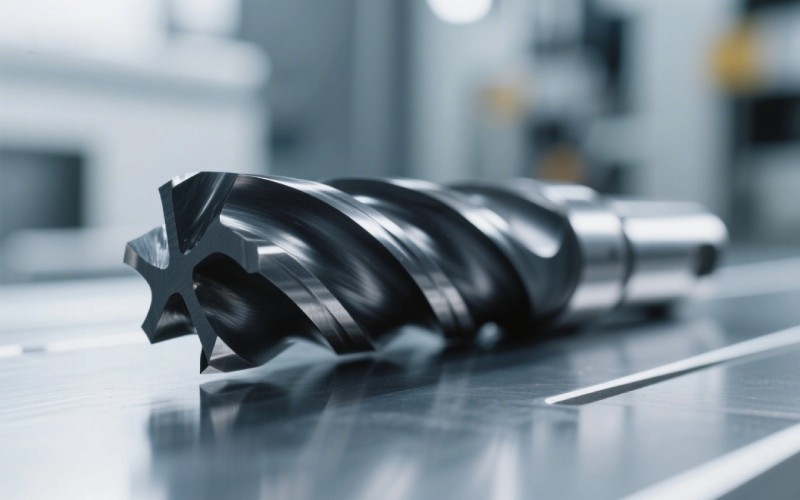 Macro view of a tungsten carbide cutting tool