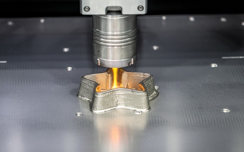 Metal 3D printing process creating aerospace component