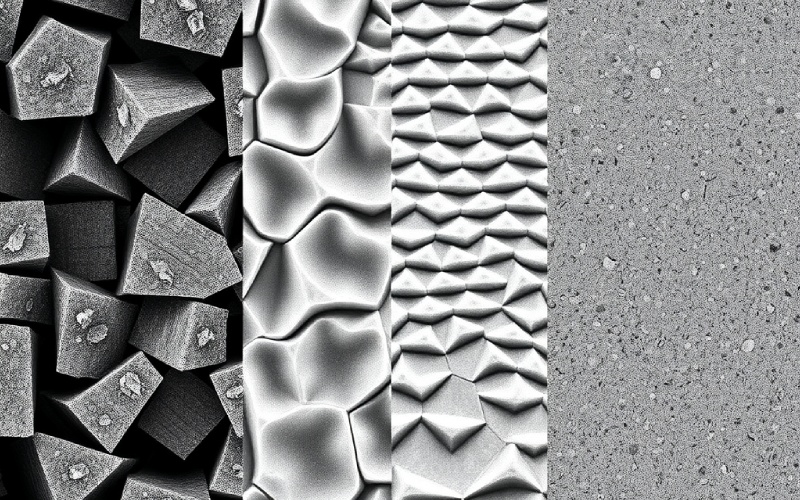 Mikroskopischer Vergleich von Strukturen aus Stahl-, Aluminium- und Kupferlegierungen