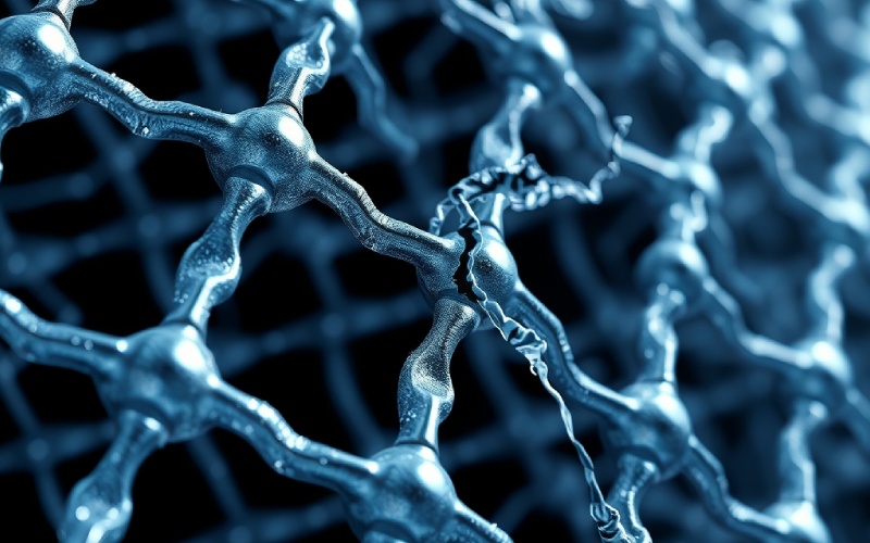 Microscopic view of atomic bonds in brittle materials