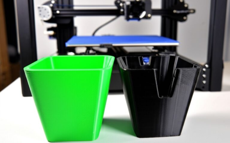 Sammenligning af 3D-printede objekter i PLA og ABS