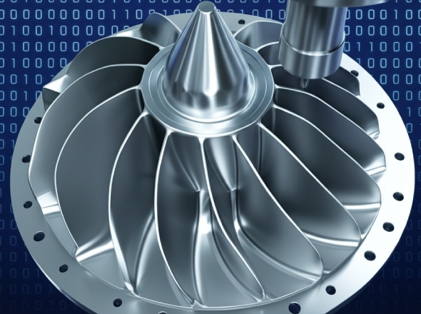 Precision CNC machining of a high-performance turbine wheel