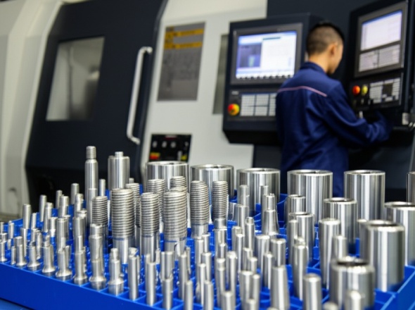 Precision CNC threaded components ranging from micro to industrial sizes