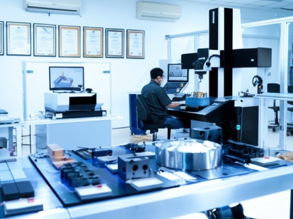 Precision aerospace component inspection in certified quality control facility