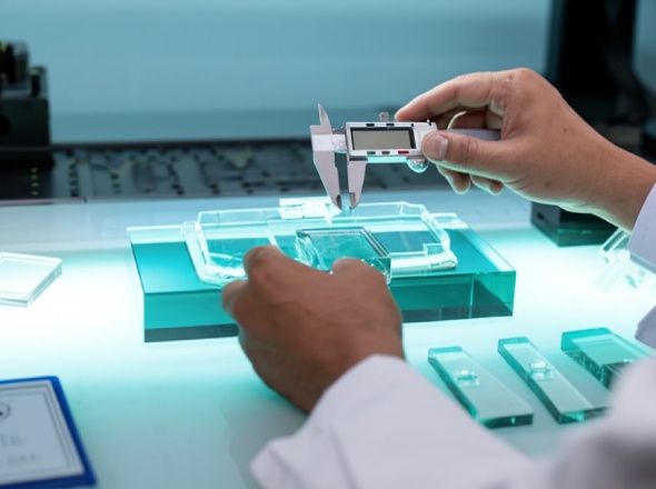 Quality inspection of machined glass parts