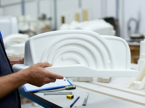 Quality inspection of precision CNC machined foam part