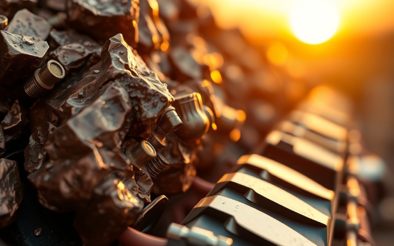 Raw copper transforming into essential modern components