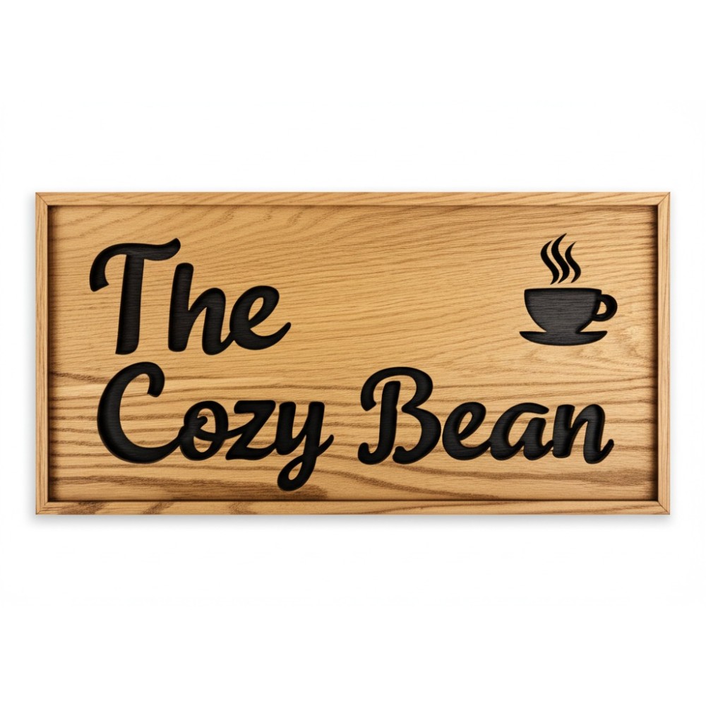 Rustic Cafe Wood Sign