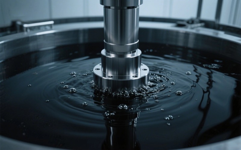 Pieza de acero en baño electrolítico