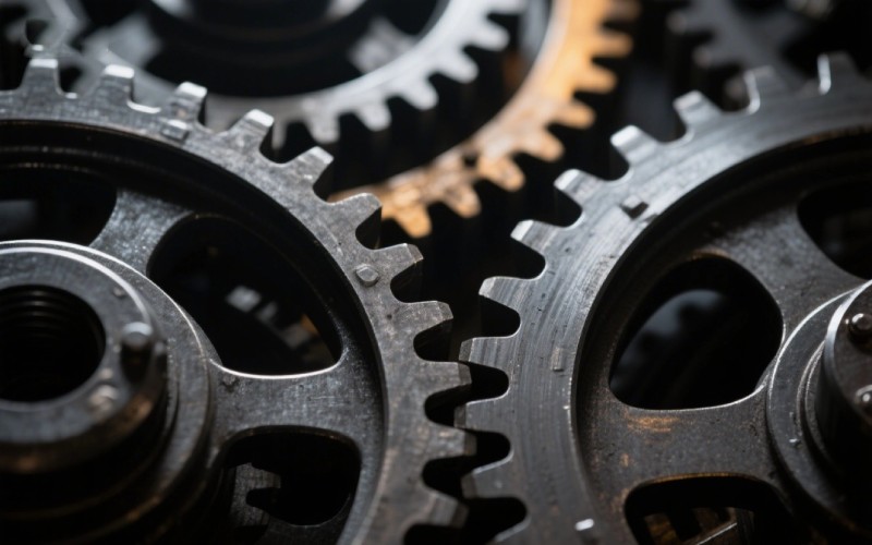 Strong interlocking industrial steel gears