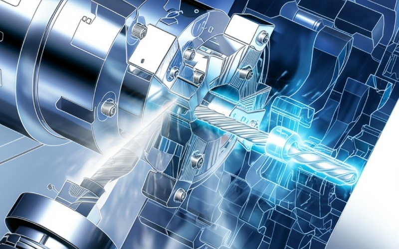 Swiss CNC machine with guide bushing machining micron-precision titanium component