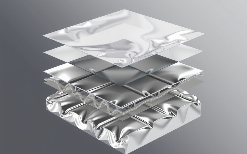 Sección técnica de la estructura de la película de Mylar