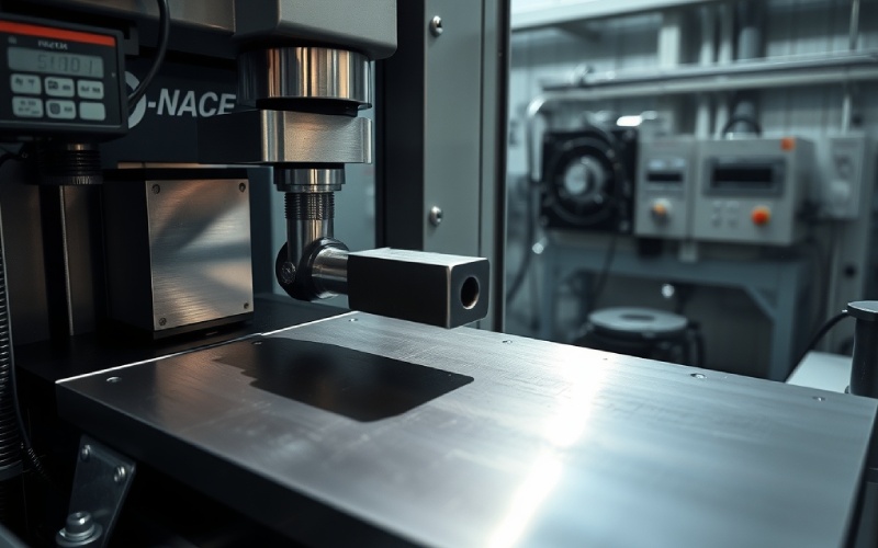 Tensile testing machine measuring material elasticity