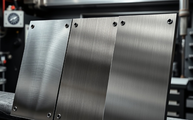 Différentes tôles d'acier inoxydable