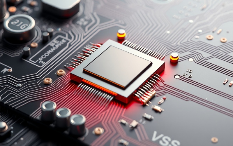 PCB moderne avec plans de puissance visibles