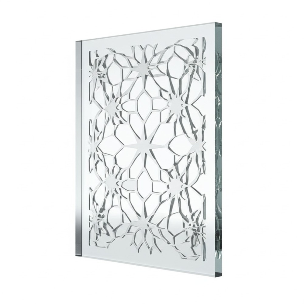 CNC Engraved Artistic Glass Partition Insert