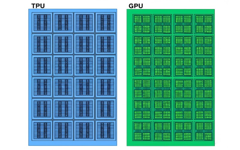 Vergleich zwischen TPU- und GPU-Verarbeitungsarchitektur
