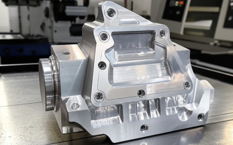 A finished precision-machined aluminum part