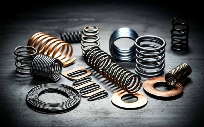 Assortment of different mechanical springs