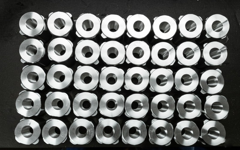 Identical machined parts in a grid