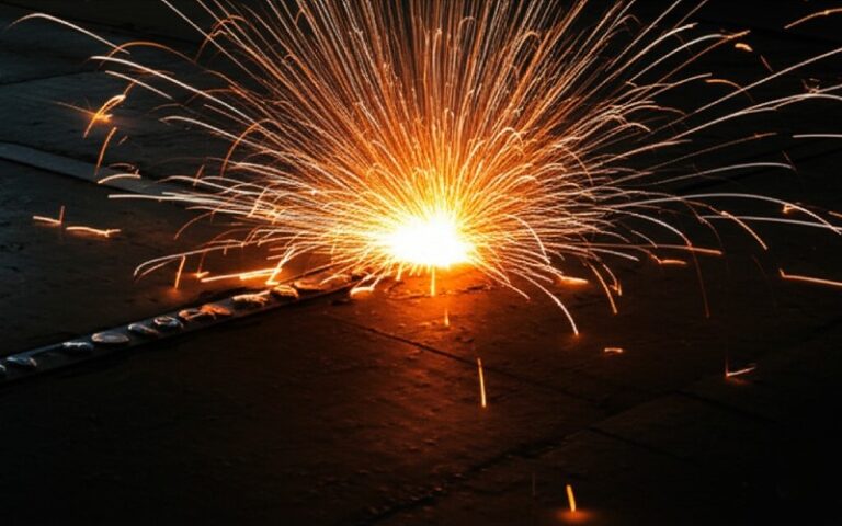 Industrial metal fabrication sparks