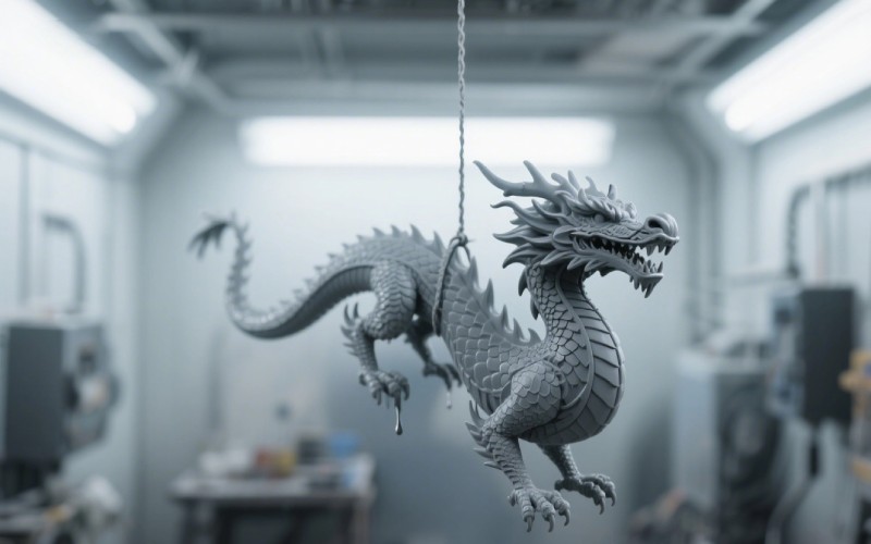 Primed 3D printed model