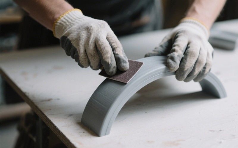 Sanding a 3D printed part