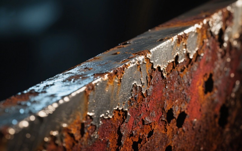 texture of metal transitioning to rust