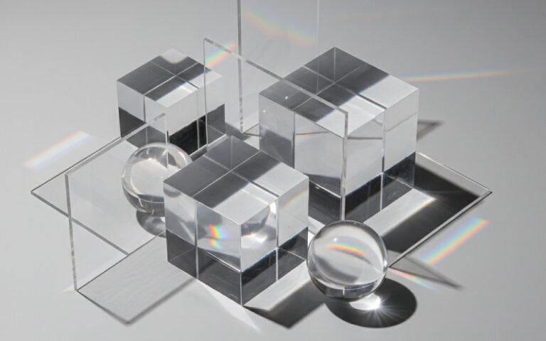 Formes géométriques en acrylique transparent