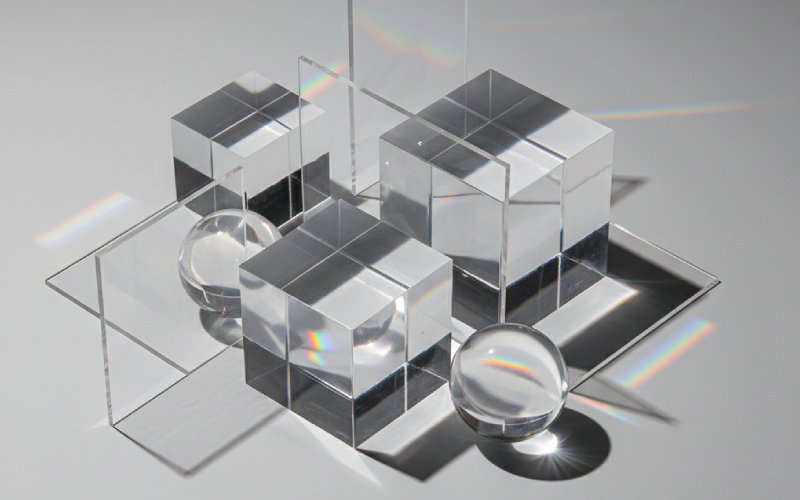 Geometriske figurer i klar akryl