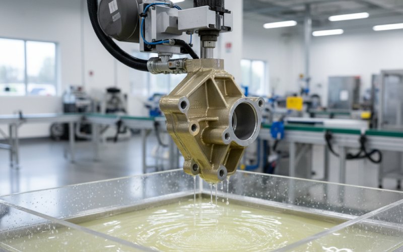 Component emerging from chemical bath