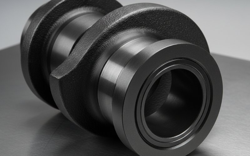 Finished nitrided crankshaft with black finish