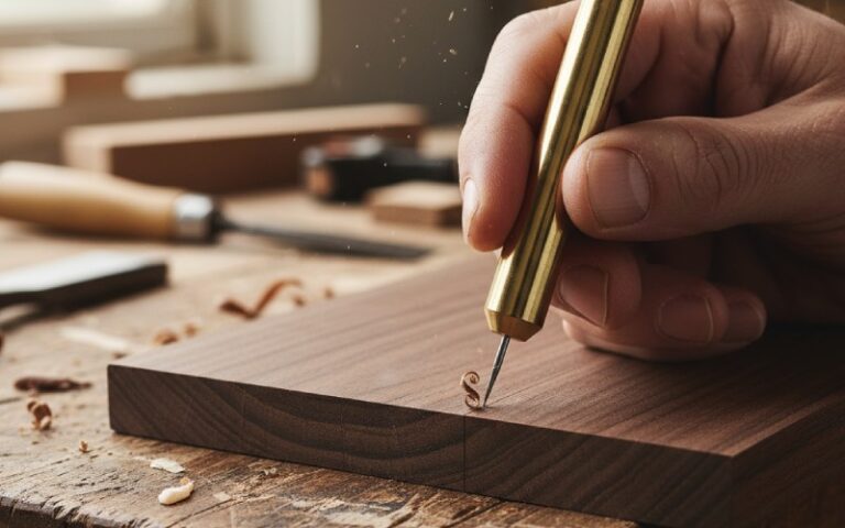 Trazar a mano una línea precisa en madera