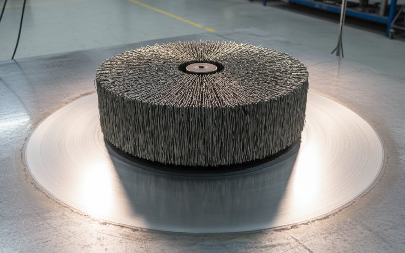 금속 표면을 마감하는 산업용 브러시