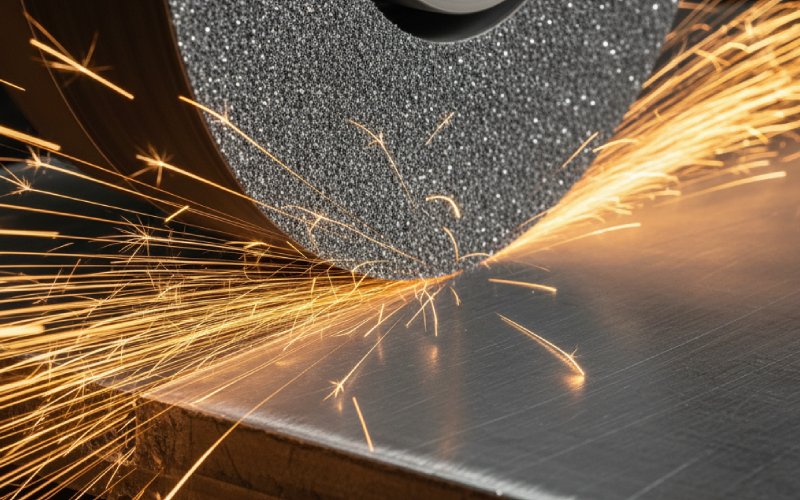 스파크가 발생하는 금속 디버링 공정