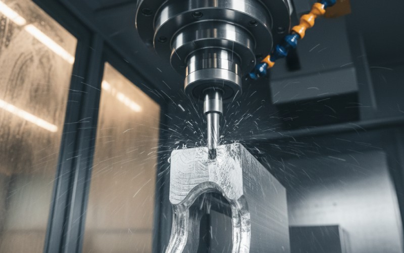 Cabeça de fresagem CNC multieixos para corte de titânio