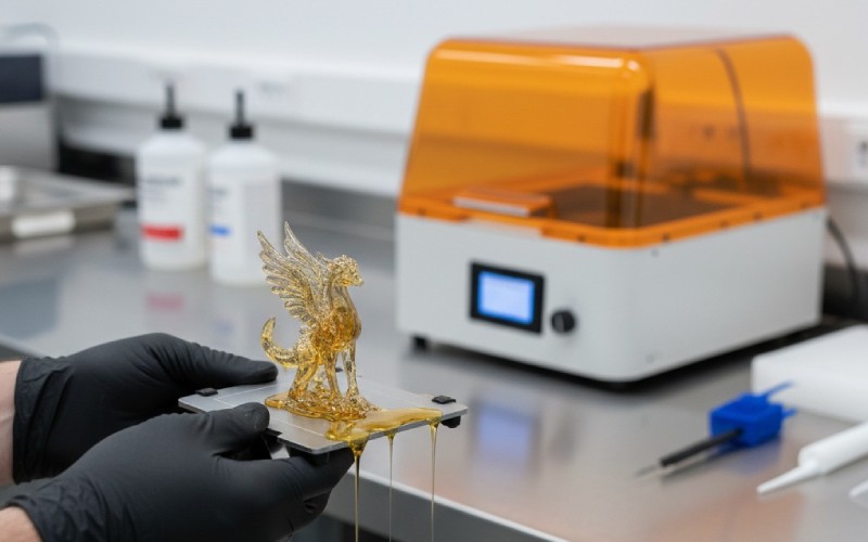 Post-processing a detailed SLA 3D print